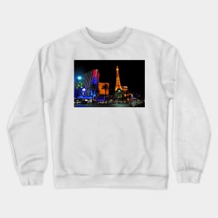 Eiffel Tower Paris and Ballys Hotel Las Vegas America Crewneck Sweatshirt